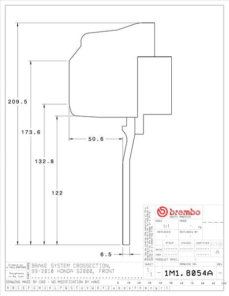 brembo GT-KIT ホンダ S2000 1999〜2005 1M1.8054A/1M2.8054A