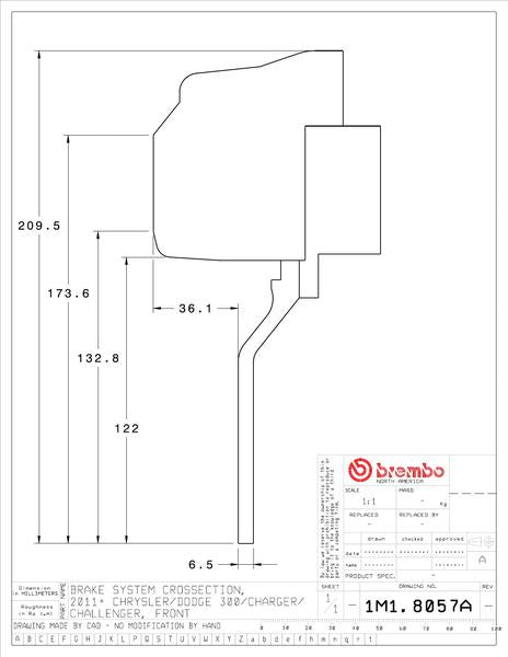 brembo GT-KIT DODGE チャレンジャー 2011〜 1M1.8057A/1M2.8057A