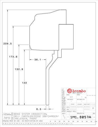 brembo GT-KIT DODGE チャージャー 2011〜 1M1.8057A/1M2.8057A