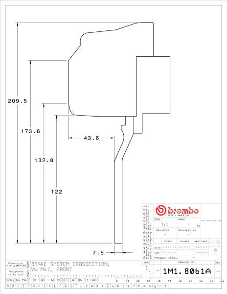 brembo GT-KIT VOLKSWAGEN ゴルフVII 2013〜2021 1M1.8061A/1M2.8061A