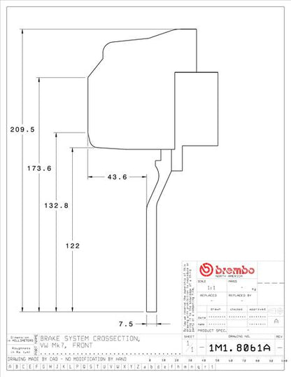 brembo GT-KIT VOLKSWAGEN ゴルフVII 2013〜2021 1M1.8061A/1M2.8061A