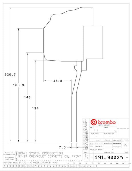 brembo GT-KIT CHEVROLET コルベット 1997〜2004 1M1.9002A/1M2.9002A