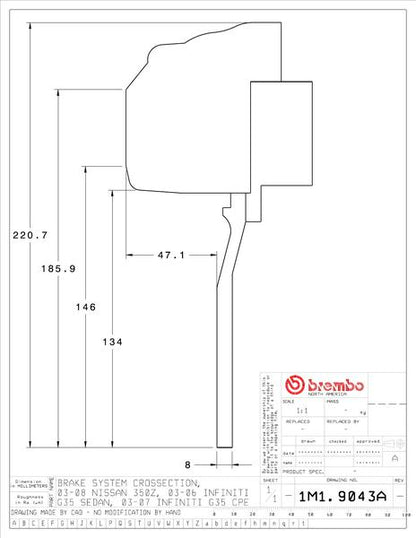 brembo GT-KIT INFINITI G35 2003〜2006 1M1.9043A/1M2.9043A