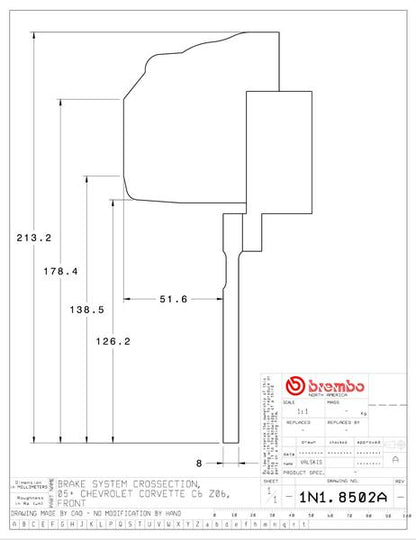 brembo GT-KIT CHEVROLET コルベット 2005〜2013 1N1.8502A/1N2.8502A
