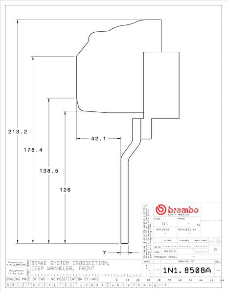 brembo GT-KIT JEEP ラングラー JK 2007〜 1N1.8508A/1N2.8508A