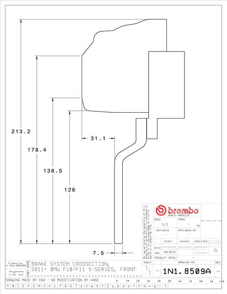 F10 F11 ブレーキキャリパー ブレンボ GTキット 1N1.8509A 1N2.8509A