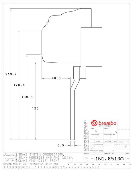 brembo GT-KIT MERCEDES BENZ GLA45 X156 2015〜2019 1N1.8513A/1N2.8513A