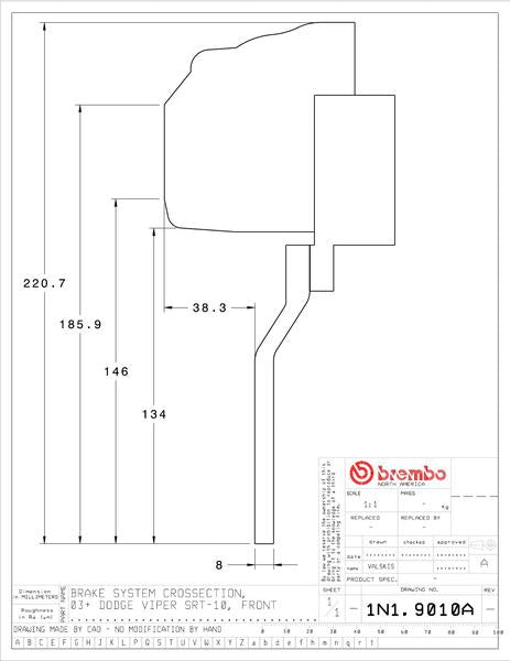 brembo GT-KIT DODGE ヴァイパー 2003〜2010 1N1.9010A/1N2.9010A