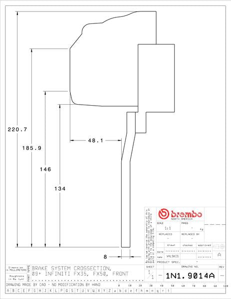 brembo GT-KIT INFINITI FX35/FX50 2009〜2013 1N1.9014A/1N2.9014A