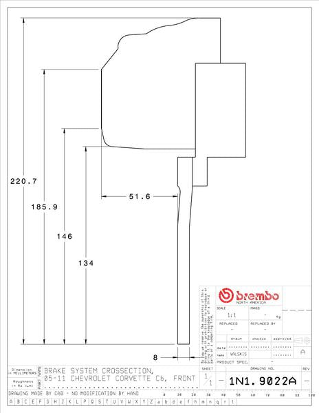 brembo GT-KIT CHEVROLET コルベット 2005〜2013 1N1.9022A/1N2.9022A
