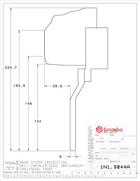 brembo GT-KIT CHRYSLER 300C 2011〜 1N1.9044A/1N2.9044A