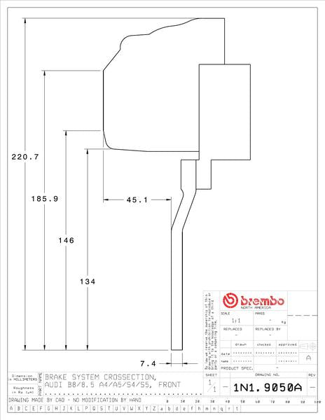 brembo GT-KIT AUDI A4(B8) 2009〜2016 1N1.9050A/1N2.9050A