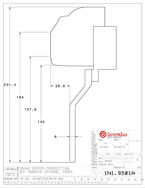 brembo GT-KIT PORSCHE 955カイエン 2003〜2007 1N1.9501A/1N2.9501A
