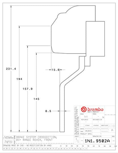 brembo GT-KIT LAND ROVER レンジローバー 2003〜2009 1N1.9502A/1N2.9502A