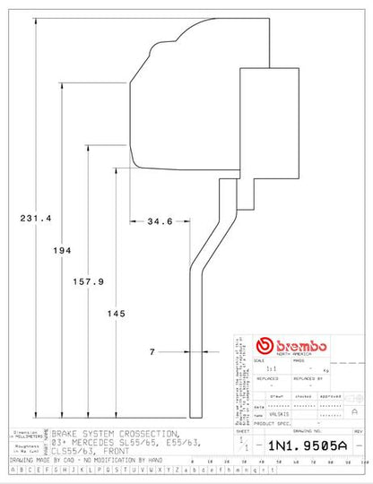 brembo GT-KIT MERCEDES BENZ CLS55/CLS63 C219 2003〜2011 1N1.9505A/1N2.9505A