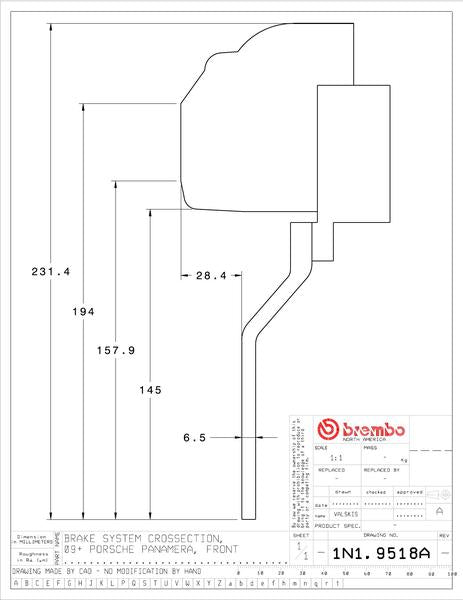 brembo GT-KIT PORSCHE 970パナメーラ 2009〜2016 1N1.9518A/1N2.9518A