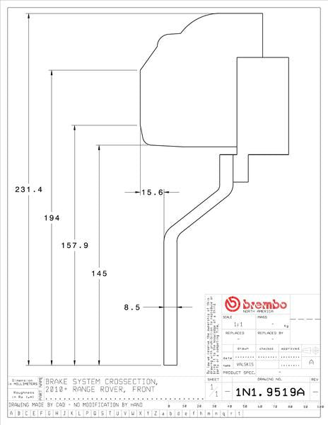 brembo GT-KIT LAND ROVER レンジローバー 2010〜2012 1N1.9519A/1N2.9519A