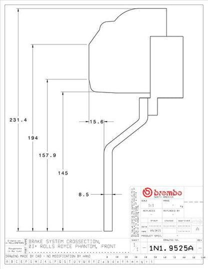 brembo GT-KIT ROLLS ROYCE ファントム 2003〜2016 1N1.9525A/1N2.9525A