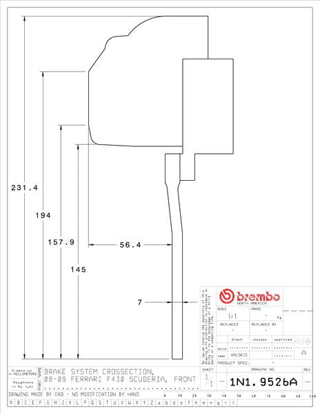 brembo GT-KIT FERRARI F430 スクーデリア 2008〜2009 1N1.9526A/1N2.9526A