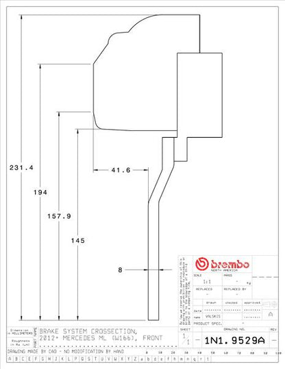 brembo GT-KIT MERCEDES BENZ ML350 W166 2012〜2015 1N1.9529A/1N2.9529A