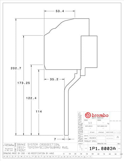 brembo GT-KIT SCION FR-S 2012〜2016 1P1.8002A/1P2.8002A
