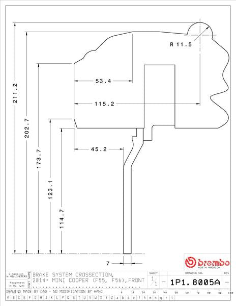 brembo GT-KIT MINI クーパー/クーパーS F55/F56 2014〜 1P1.8005A/1P2.8005A