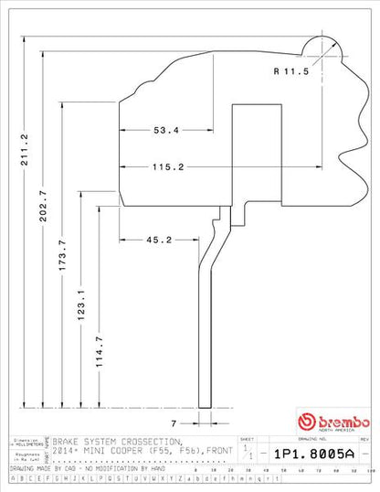 brembo GT-KIT MINI クーパー/クーパーS F55/F56 2014〜 1P1.8005A/1P2.8005A