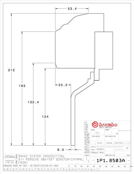 brembo GT-KIT PORSCHE 987ケイマン 2006〜2012 1P1.8503A