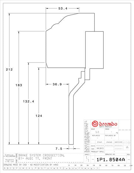 brembo GT-KIT AUDI TT/TTS 8J 2007〜2015 1P1.8504A