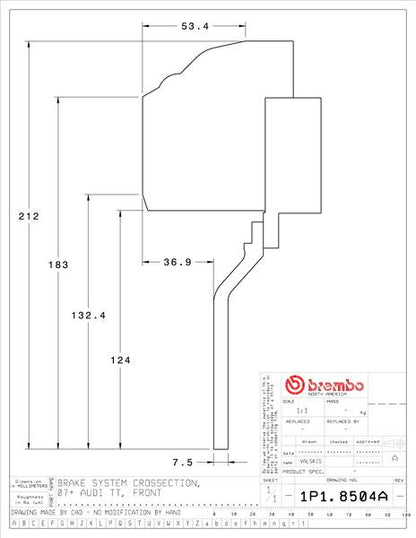 brembo GT-KIT AUDI TT/TTS 8J 2007〜2015 1P1.8504A
