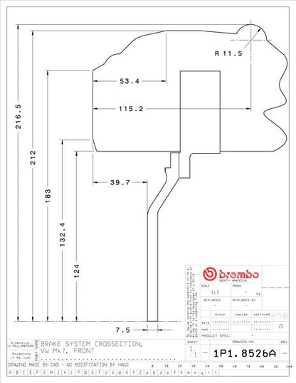 brembo GT-KIT VOLKSWAGEN ゴルフVII 2013〜2021 1P1.8526A