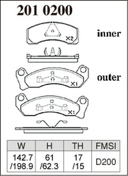 DIXCEL ブレーキパッド Pタイプ FORD マスタング 1FATP42/1FATP45 1987〜1993 フロント左右セット 2010200