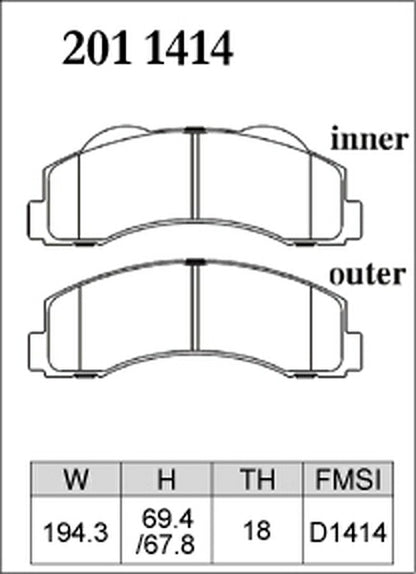 DIXCEL ブレーキパッド Xタイプ FORD F-150 2010〜 フロント左右セット 2011414