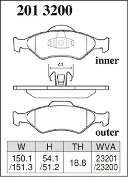 DIXCEL ブレーキパッド Mタイプ FORD KA WF0BJ4 2000/03〜2002/04 フロント左右セット 2013200