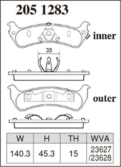 DIXCEL ブレーキパッド Mタイプ FORD エクスプローラー 1FMXS/1FMXU24/1FMXU34/1FMXSU34 1995〜2001 リア左右セット 2051283