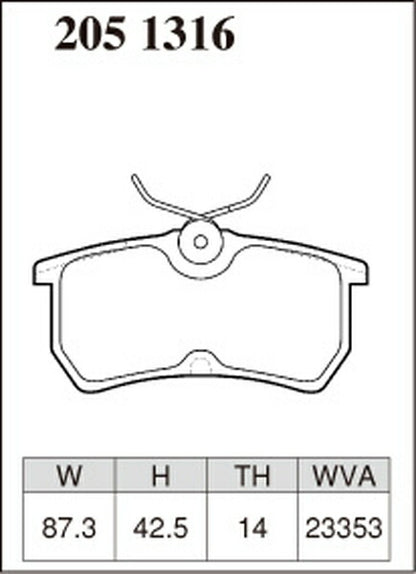 DIXCEL ブレーキパッド Zタイプ FORD フォーカス WF0EDD 2002〜2004 リア左右セット 2051316
