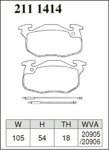 DIXCEL ブレーキパッド Mタイプ CITROEN AX 1991〜1996 フロント左右セット 2111414