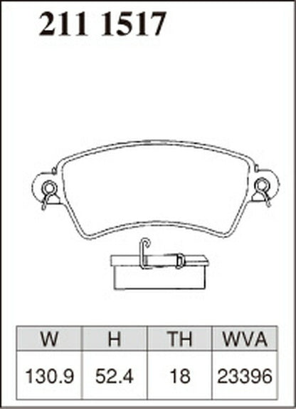 DIXCEL ブレーキパッド Zタイプ PEUGEOT 206 T1S16/T1RFN 1999/07〜2001/09 フロント左右セット 2111517
