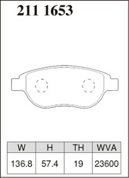 DIXCEL ブレーキパッド Zタイプ PEUGEOT 207 SW A7W5FW/A7W5F01 2008/04〜2012/11 フロント左右セット 2111653
