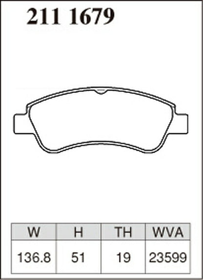 DIXCEL ブレーキパッド Mタイプ CITROEN DS3 A5CHM01 2010/05〜2015/10 フロント左右セット 2111679