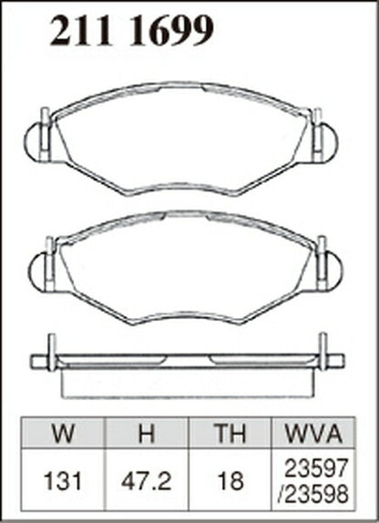 DIXCEL ブレーキパッド Zタイプ PEUGEOT 206 T14/T14A/T1KFW 2000/10〜2007/03 フロント左右セット 2111699