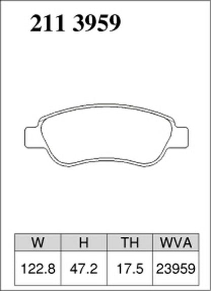 DIXCEL ブレーキパッド Mタイプ PEUGEOT 107 2005〜 フロント左右セット 2113959