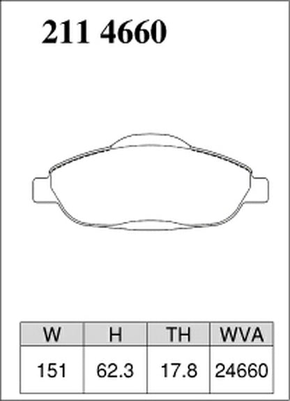 DIXCEL ブレーキパッド ESタイプ PEUGEOT 308 T75FW/T75F01 2008/06〜2014/11 フロント左右セット 2114660