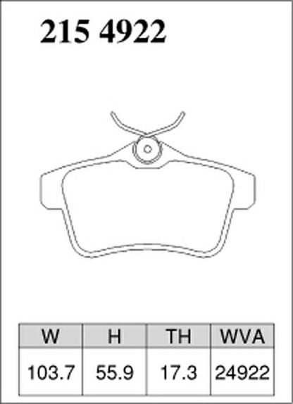 DIXCEL ブレーキパッド Zタイプ CITROEN C4 B7BH01 2016/07〜 リア左右セット 2154922