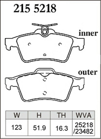 DIXCEL ブレーキパッド Zタイプ PEUGEOT 508/508 SW W25F02/W2W5F02 2011/07〜2014/12 リア左右セット 2155218