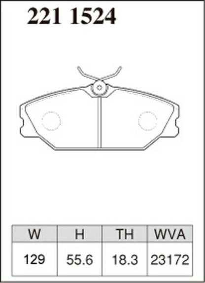 DIXCEL ブレーキパッド Mタイプ RENAULT セニック AF4J/AF4J2 2000/08〜2003 フロント左右セット 2211524