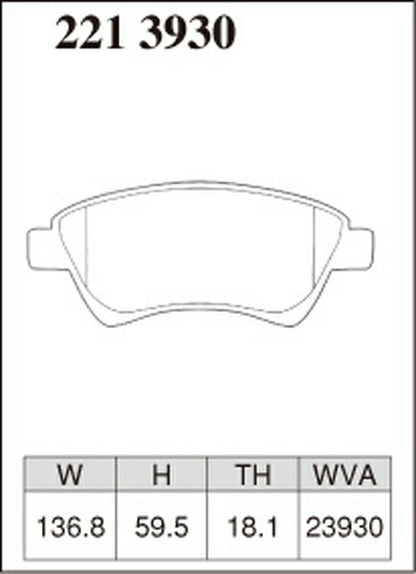 DIXCEL ブレーキパッド Zタイプ RENAULT メガーヌII(ワゴン) KMK4M/KMF4 2004/06〜2005/09 フロント左右セット 2213930