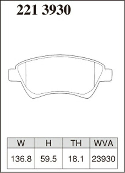 DIXCEL ブレーキパッド Zタイプ RENAULT メガーヌII(カブリオレ) EMF4 2005/01〜2005/09 フロント左右セット 2213930