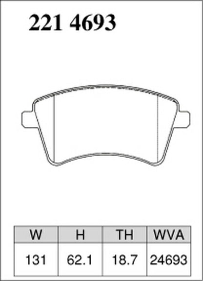 DIXCEL ブレーキパッド Zタイプ RENAULT カングービボップ KWK4MG 2010/09〜2012/03 フロント左右セット 2214693