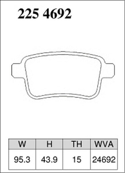 DIXCEL ブレーキパッド Zタイプ RENAULT カングー KWK4M 2009/09〜 リア左右セット 2254692